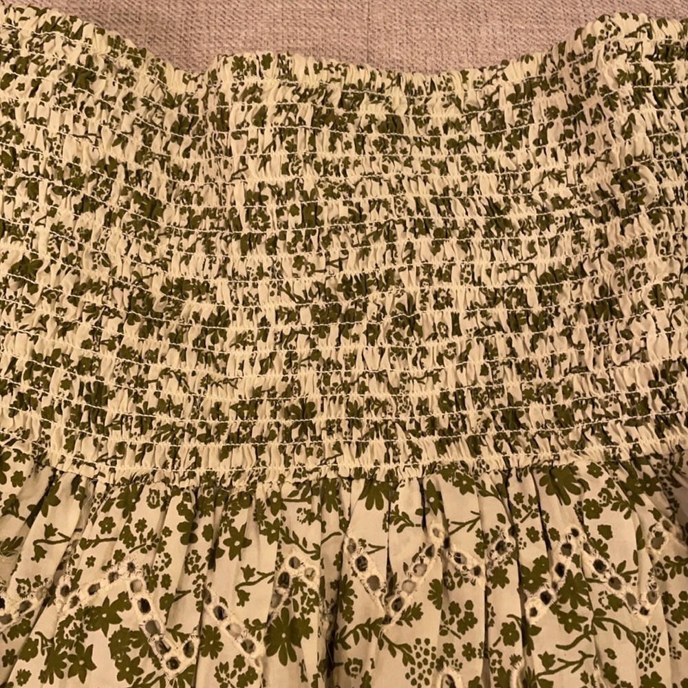 Zara woman printed skirt ruffled green white M - Picture 4 of 9